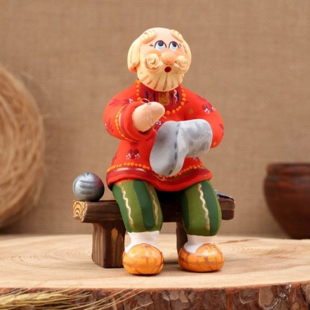 Kovrovsky toy "Bench Grandfather Heat Valenks", Ceramics