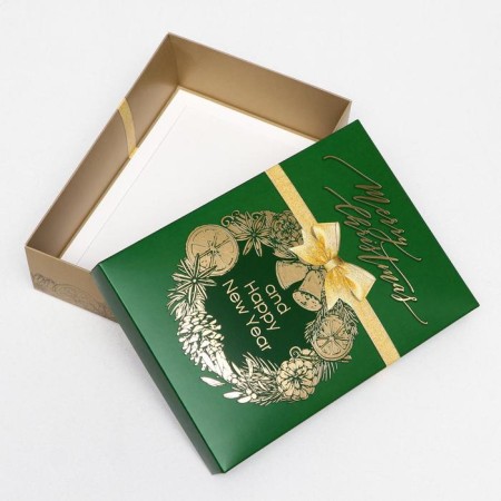 Gift box "Merry Christmas", green, 21 x 15 x 5.7 cm-2