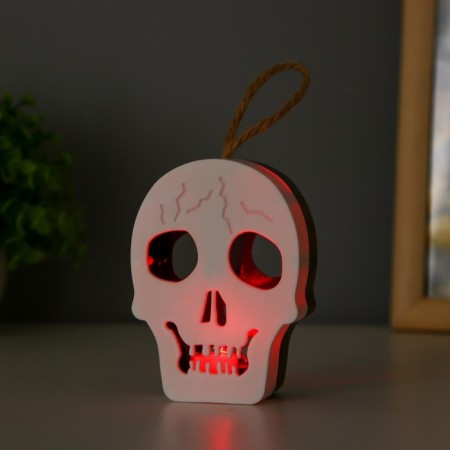 Sponel "Skull" LED 1W RGB from LR1130 batteries white-black 9.5x4x5cm Risalux-4