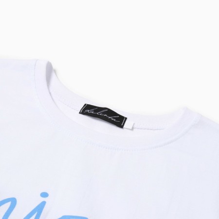 Female homemade set (T -shirt/shorts), white/blue color, size 44-3