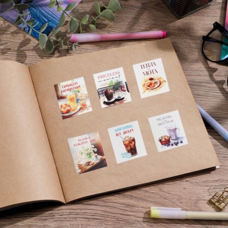Set of stickers "behind a mug of tea", 6 x 7 cm, 50 pcs-6