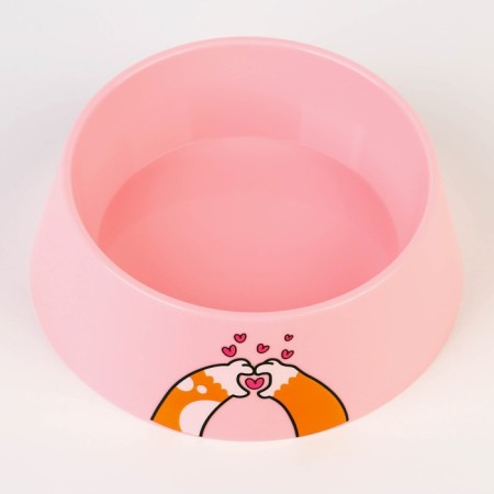 Plastic “Heart” bowl, pink, 300 ml-4