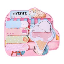 Bookmarks with adhesive edge paper, Devente Bear & Ice Cream, design 55 x 71mm, 15 x 50mm, 5 colors of 20 sheets
