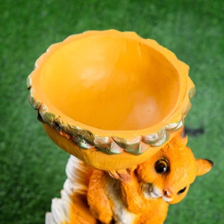Garden Figure-Hall "Three Squirrels with Nut" Good Souvenirs from Polystone, 22x40cm, Big-3