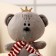 Soft toy "Bear with a crown", 18 cm, color gray color