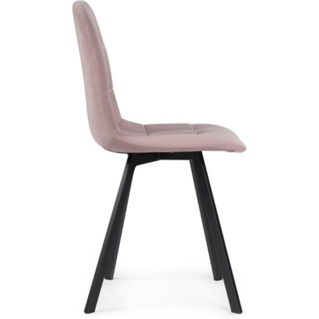 Stool on a metal frame chilli metal/velor, black/pink 43.5x50x87.5 cm-2