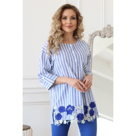 Female blouse, size 42, blue color-2