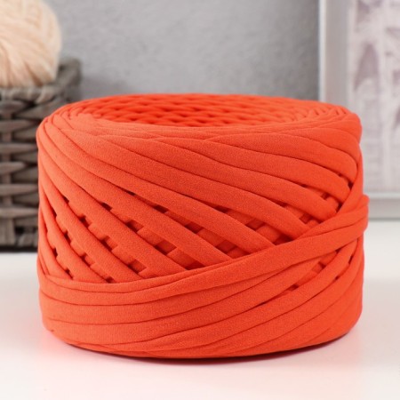 Knitted yarn, width 7-9 mm, 100m/295 gr ± 10% (15 - orange)
