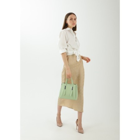 Bag Female Tout with zipper, green color-3