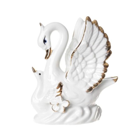 Souvenir Ceramics "White Swan with the baby" 10.5x9x4.5 cm-5