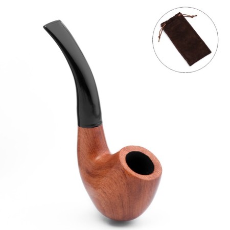 Knukeing pipe for tobacco "Commander premium", classic, red tree, length 13 cm, d-1.8