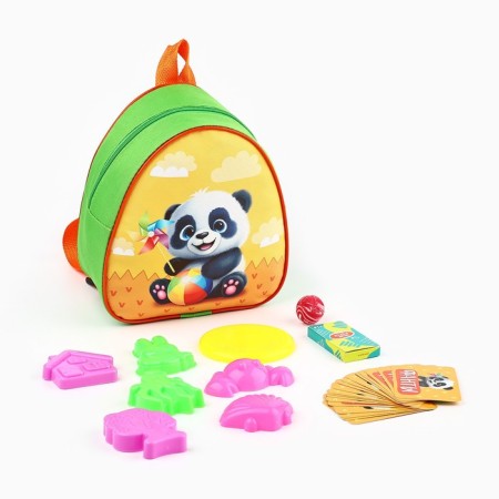 Gift set with a backpack + set of molds for games in the sand "Funny Panda"-3