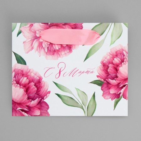 Gift Package Laminated, packaging, “peonies”, S 12 x 15 x 5.5 cm-6