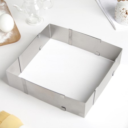 Baking form with size adjustment, shares, 15.5 × 28 cm, h = 5 cm, chrome color-2