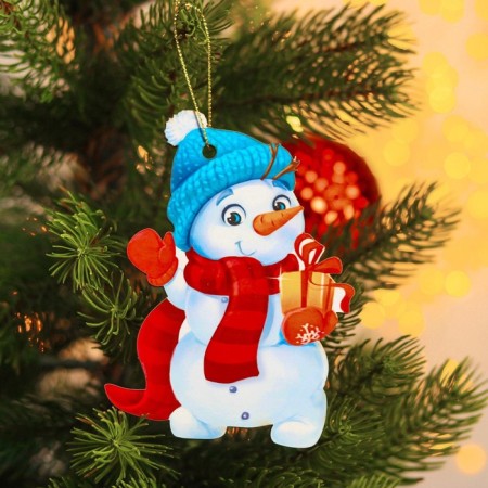 New Year's Christmas tree suspension "New Year! Snowman "-2