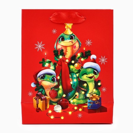 Package New Year's laminated “Snake 2025”, S 12 x 15 x 5.5 cm, New Year-1