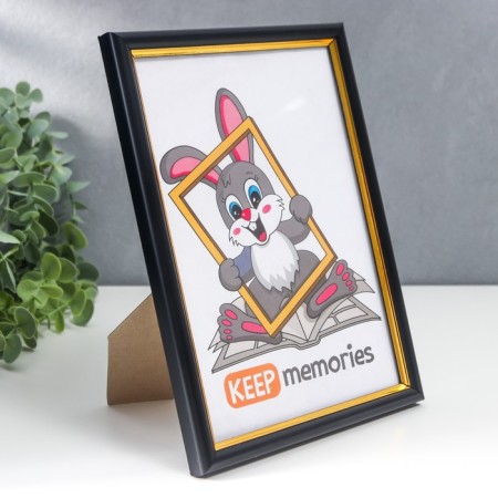 Photo frame plastic 15x21 cm black (589)-2