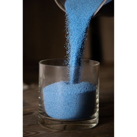 Candle in granules "Roscandles" blue in PET bank, 300 g + wicks-2