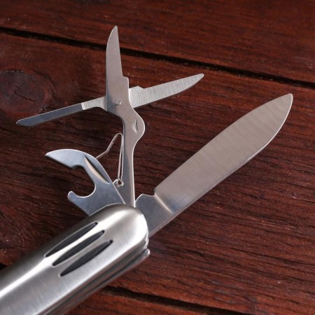 Swiss knife "Osiris" 8B1, on the handle 3 strips, chrome-2