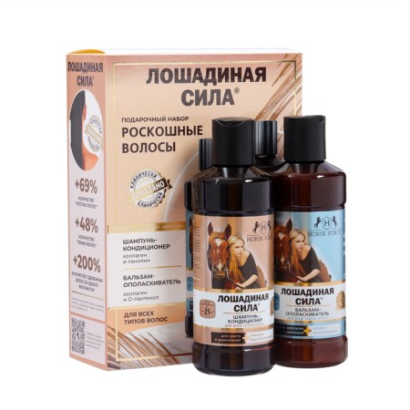 Gift set "Luxurious hair": Professional shampoo + balsam-stainer