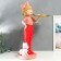 Souvenir Polystone stand "Girl with a pink bow and a cat" D = 26 cm 76x27x35 cm