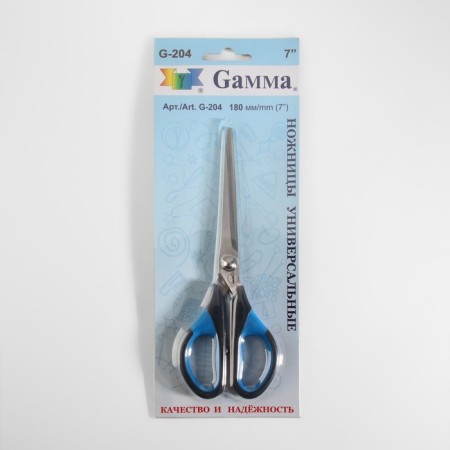 Scissors are universal, mowed blade, heat -resistant handles, 7 ", 18 cm, black/blue color-3