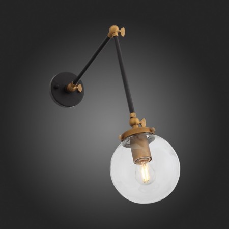 Sconces st. SL234.421.01. Varieta. 1x40 W, E27, 15x42.5 cm, black color, gold-2