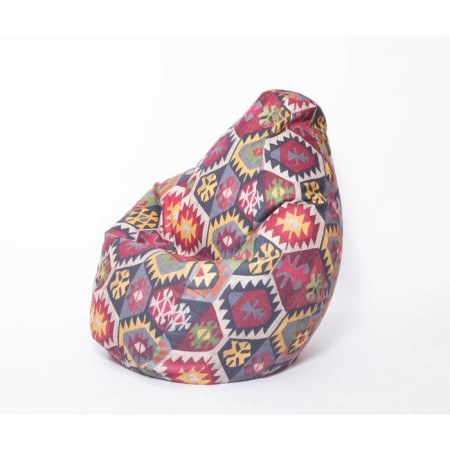 Mear-pear armchair medium, diameter 75 cm, height 120 cm, mehico print gray