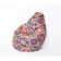 Mear-pear armchair medium, diameter 75 cm, height 120 cm, mehico print gray
