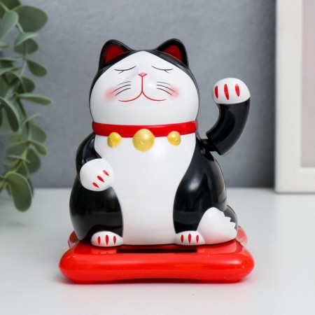 Plastic pendulum from the solar battery "Cat Mani-Neko" black 9.5x10x9.5 cm-2