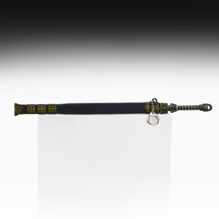 Souvenir weapon suspended mini "anime sword", keychain, 28 cm, black with gold-2