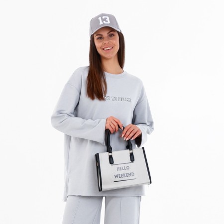 Bag Women's Tout with zipper, gray color-10