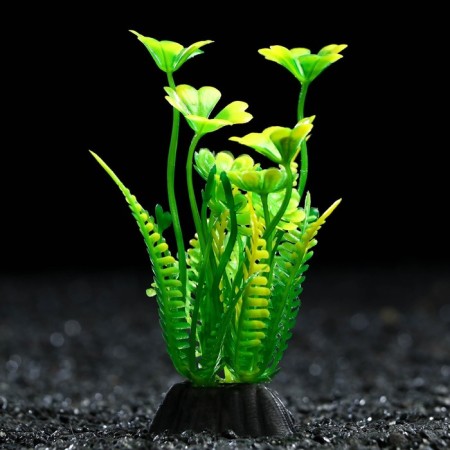 Artificial aquarium plant, 3 x 9 cm, orange-green