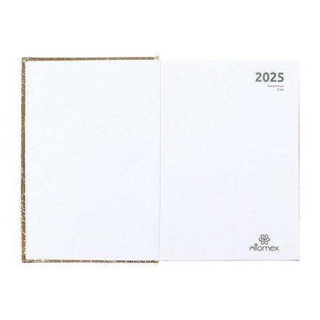 The diary is inatized, Ovan, A5, 136 sheets, Attomex. Arkona, solid cover, boumvinyl with foam, liesse, block 70%, gold-5