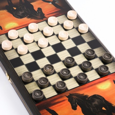 NARDS "FIGHT", wooden board 40 x 40 cm, with a field for playing checkers-2
