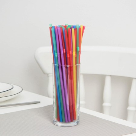 Disposable tubes for drinks of the share, 21 cm, d = 5 mm, 250 pcs, color mix