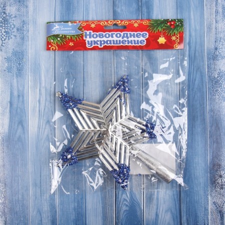 Tips "Star strip volume" 18x14.5 cm, silver-blue-1