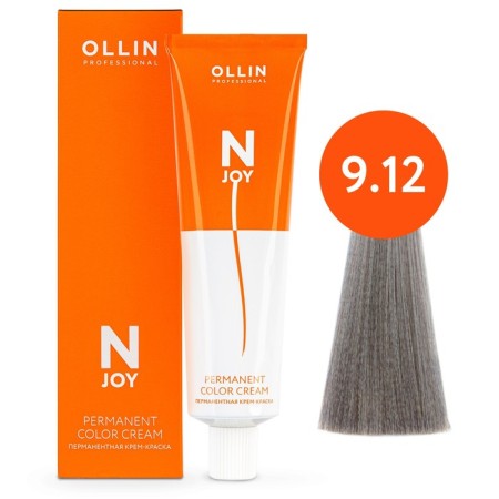 Cream-coloring hair permanent OLLIN Professional N-Joy, tone 9/12, ash-purple blond, 100 ml