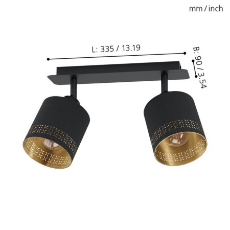 Esteperra lamp, 2x28W E27, black color-1