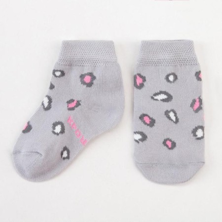 Socks crumb I am "leopard", gray, 12-14 cm