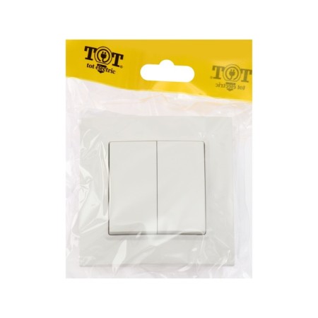 Tot Elegant switch, 10 a, 2 cl., Hidden, white-4
