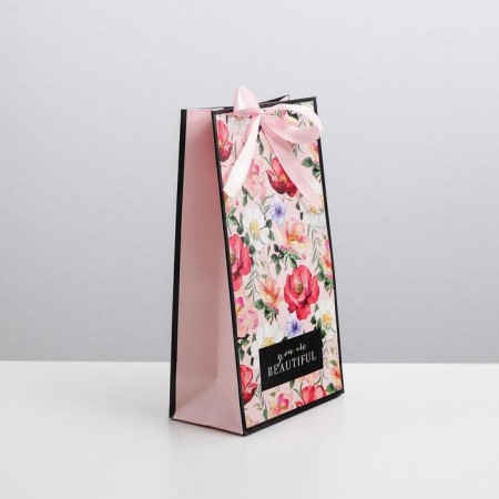 Gift package with a ribbon, packaging, “You are beautiful”, 13 x 23 x 7 cm-1