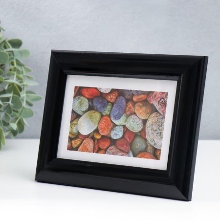 Photo frame plastic 10x15 cm black glossy 742 (plastic screen)-1