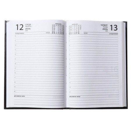 Diary is semi -dated on a stitch, A5 160 sheets, cardboard 7BC, glossy lamination, black metal-4