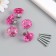 Handle for the casket Metal "Crystal Pink" silver 2.6x2.6x2.4 cm
