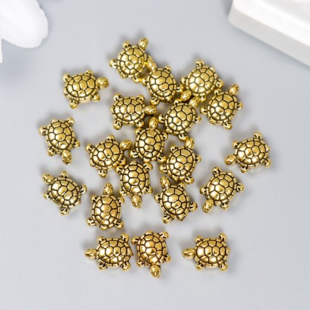 Beads Metal for creativity "Turtle" gold set 20 pcs-2