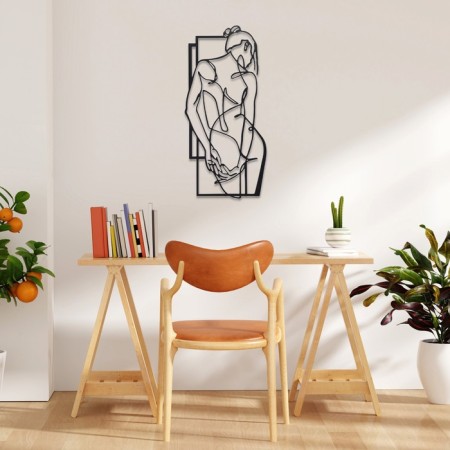 Wind -up decoration for the interior, panel on the wall of wood "Girl" 72 x 30 cm-2