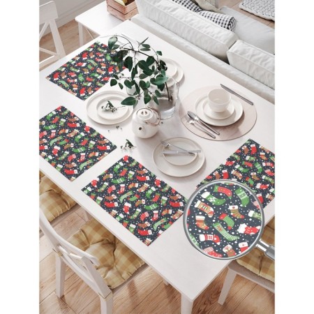 A set of napkins for setting the table "socks for festive sweets", rectangular, size 32x46 cm, 4 pcs