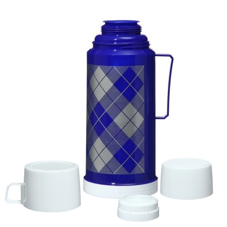 Thermos 1 l, with a glass flask, retains heat 8 hours, 12 x 28 cm, blue-2