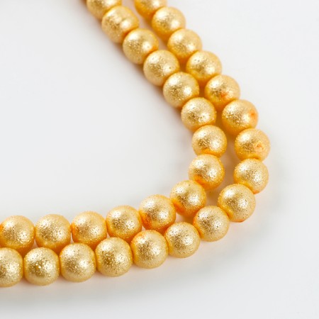Glass beads, set 78 pcs., Size 1 pc. - 10 mm, yellow color